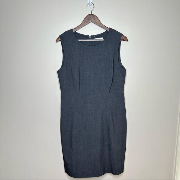 Calvin Klein Knee Length Sheath Dress Sleeveless Dark Charcoal Medium - Picture 2 of 8